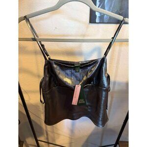 Wild Fable Womens Satin Tank Top Silver XXS Adjustable Straps Side Tie Accent